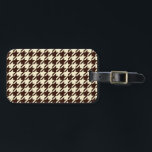 Classic Brown Ivory Pepita Houndstooth Pattern    Luggage Tag<br><div class="desc">Evergreen elegant and classic fabric pattern,  featuring pepita / houndstooth pattern in brown and ivory colour combination. Pepita houndstooth brown pattern Luggage Tags</div>