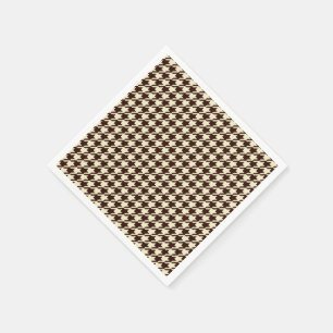 Classic Brown Ivory Pepita Houndstooth Pattern   Napkin