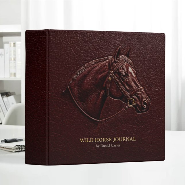 Classic Brown Leather Horse Head Equestrian Binder (Creator Uploaded)