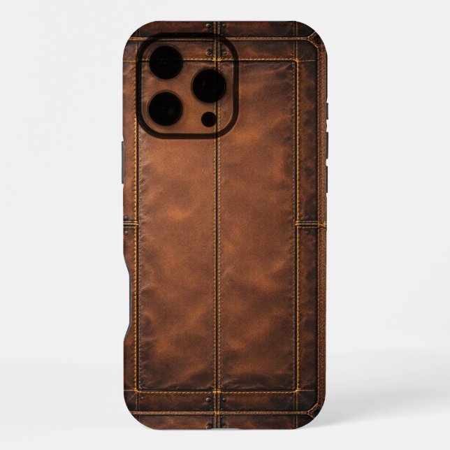 Classic Brown Leather iPhone Case (Back)