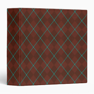 Classic Brown Turquoise Argyle Binder