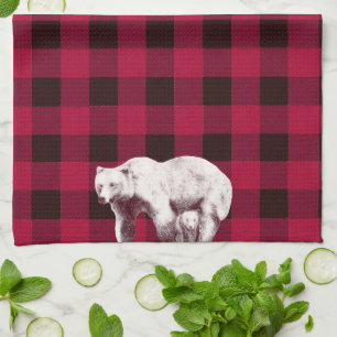 Classic Buffalo Check Momma Bear Kitchen Towel