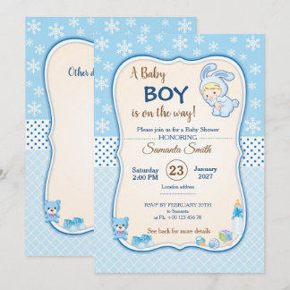 Classic bunny Baby Shower Invitation