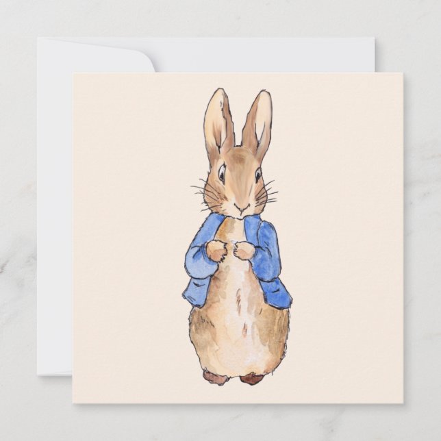 Classic bunny in blue Thank you Card (Front)
