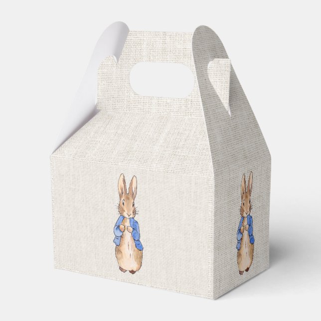 Classic bunny rabbit blue jacket favor box (Front Side)