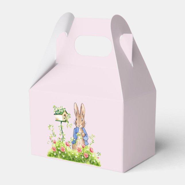 Classic bunny rabbit blue jacket favor box (Front Side)
