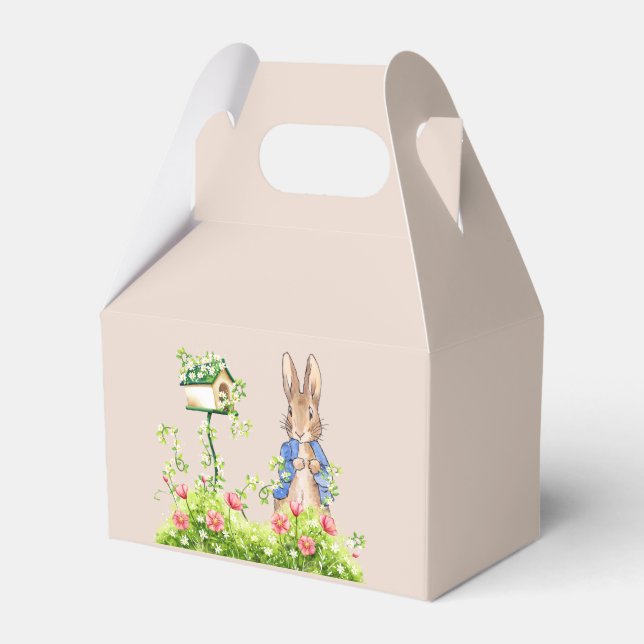 Classic bunny rabbit blue jacket favor box (Front Side)