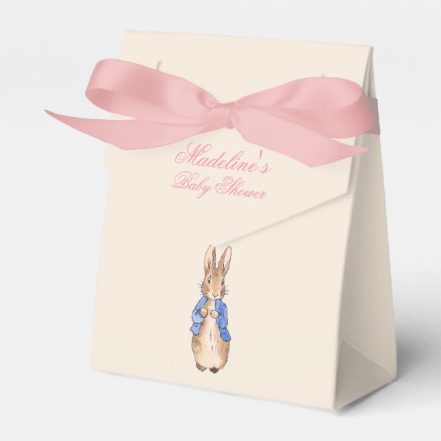 Classic bunny rabbit blue jacket favor box (Front Side)