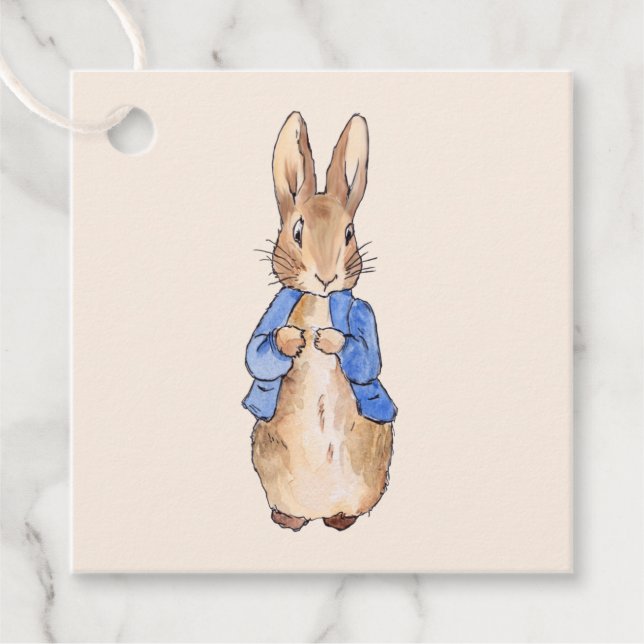 Classic Bunny Rabbit blue jacket Favour Tags (Front)