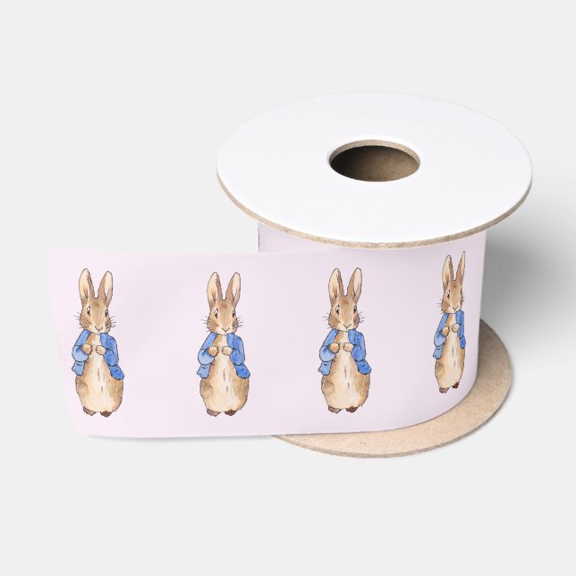 Classic bunny rabbit blue jacket satin ribbon (Spool)