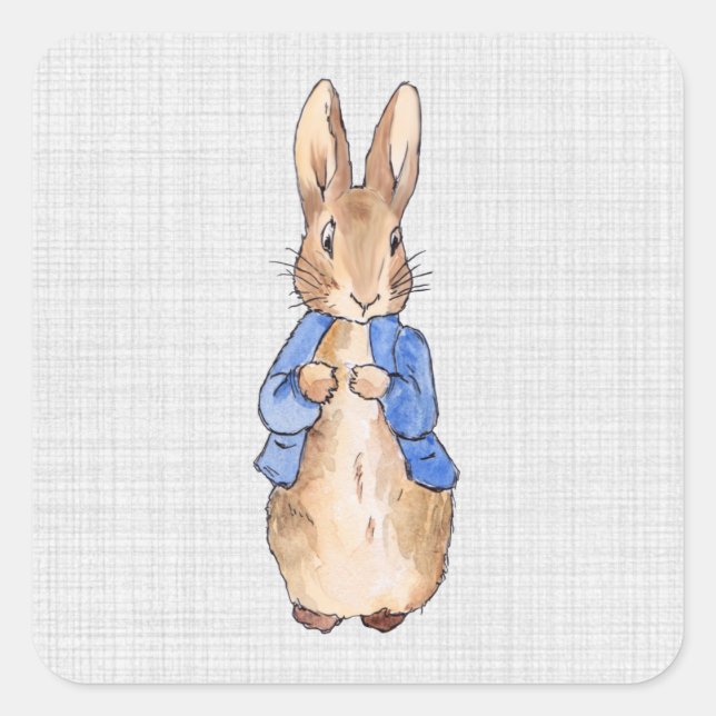 Classic Bunny Rabbit blue jacket Square Sticker (Front)