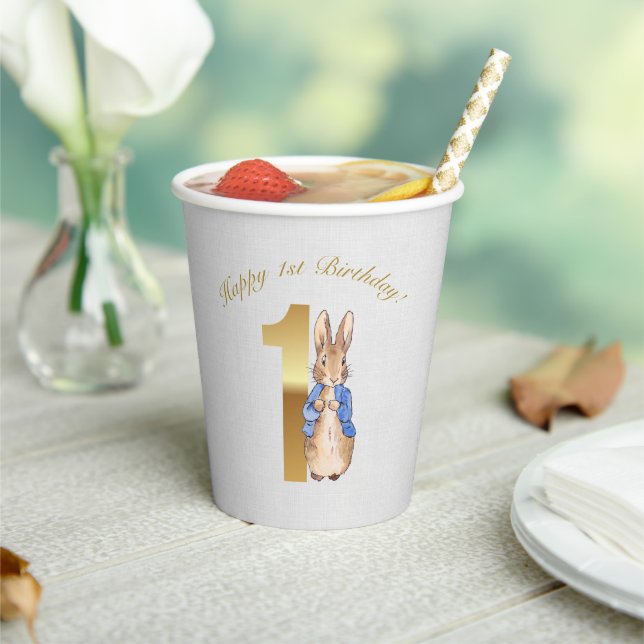 Classic Bunny rabbit First Birthday Paper Cups (Insitu)
