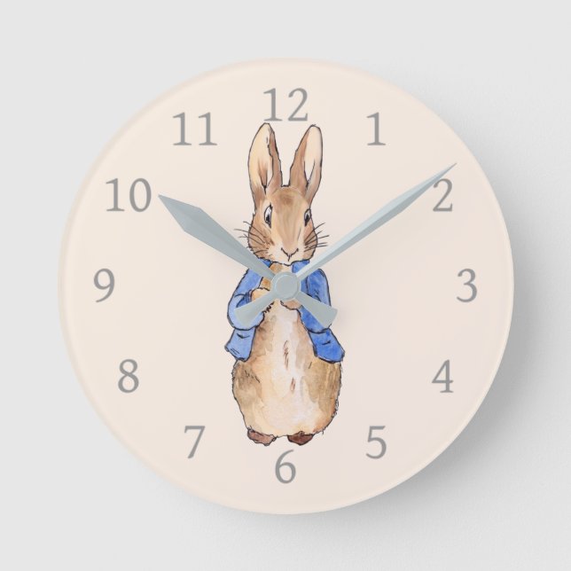 Classic Bunny Rabbit Round Clock (Front)