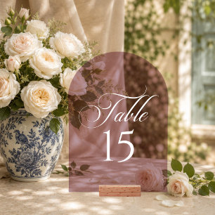 Classic Burgundy Calligraphy Table Number Sign