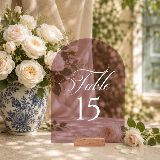 Classic Burgundy Calligraphy Table Number Sign (Creator Uploaded)