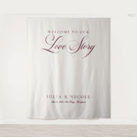 Classic Burgundy Calligraphy Wedding Backdrops