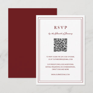 Classic Burgundy Elegant Wedding RSVP Card