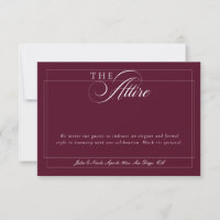 Classic Burgundy Ivory Calligraphy Formal Attire