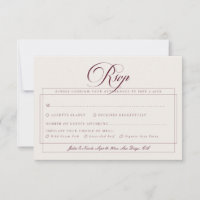Classic Burgundy Ivory Calligraphy Wed Meal Choice