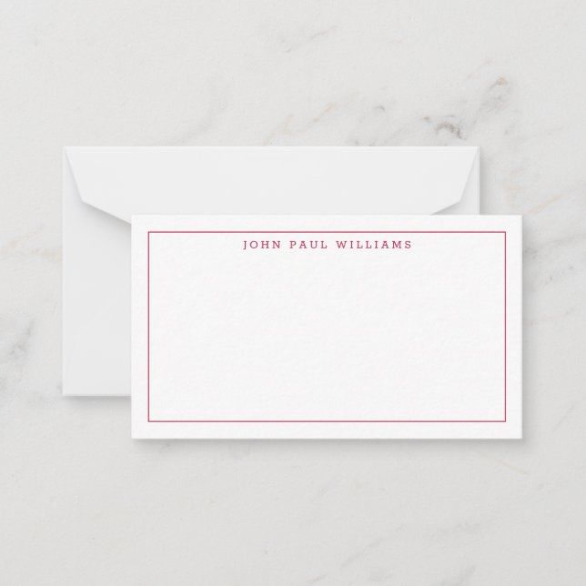 Classic Burgundy Professional Formal Thin Border Card (Front)
