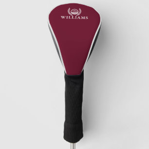 Classic Burgundy Red Personalized Name Monogram Golf Head Cover