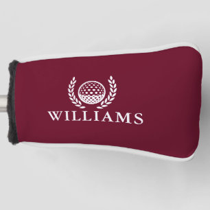 Classic Burgundy Red Personalized Name Monogram Golf Head Cover