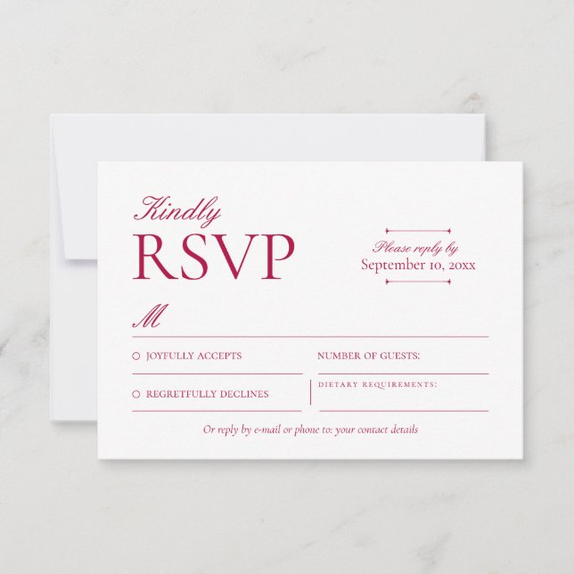 Classic Burgundy RSVP Card (Front)
