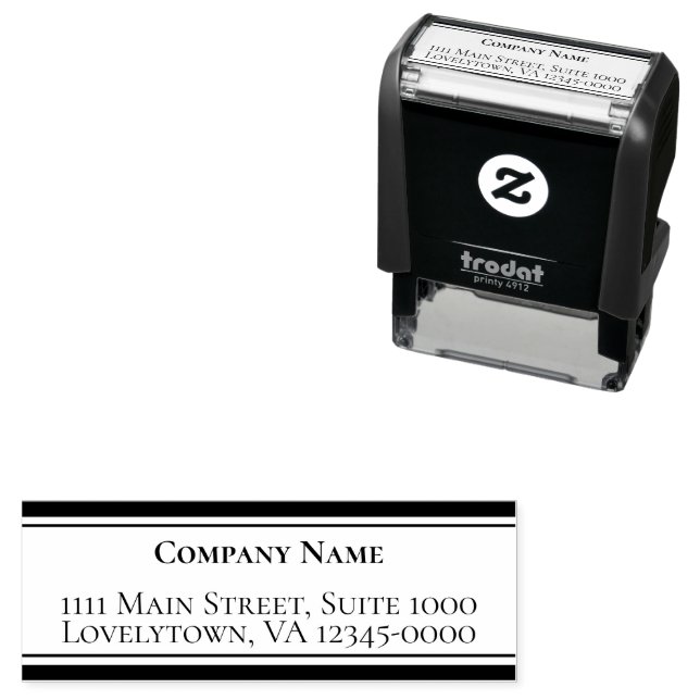Classic Business Name and Return Address Template Self-inking Stamp (In Situ)