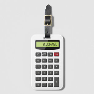 Classic Calculator with Custom Name Look Luggage Tag