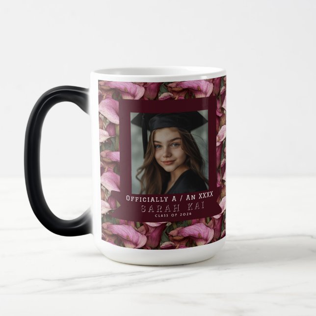Classic Calla Lilies Print Graduation Party Magic Mug (Left)