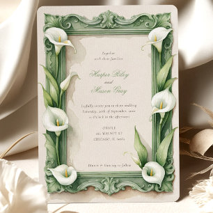 Classic Calla Lily Elégance Faire-part de mariage
