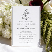 Classic Calla Lily Monogram Wedding