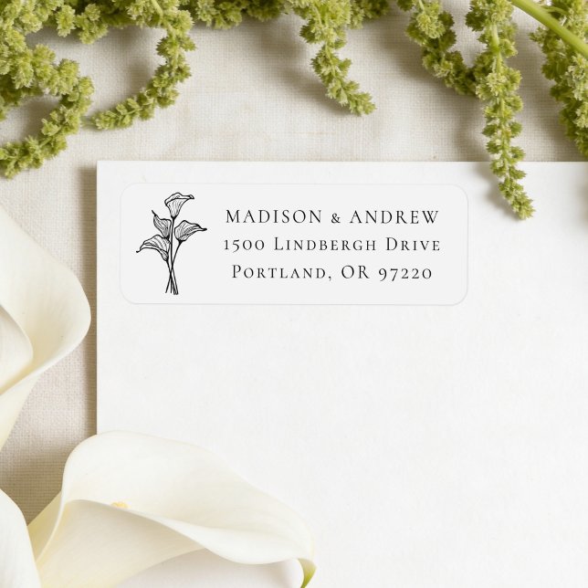 Classic Calla Lily Wedding Return Address (Creator Uploaded)