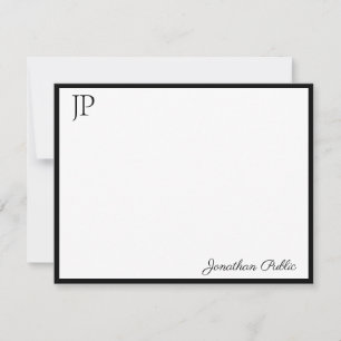 Classic Calligraphed Script Text Elegant Monogram Card