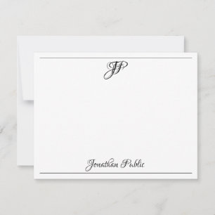 Classic Calligraphed Text Monogram Template Black