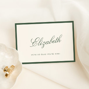 Classic Calligraphy Dark Sage Old Money Place Card