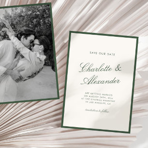 Classic Calligraphy Dark Sage Old Money Save The Date
