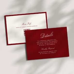 Classic Calligraphy Deep Red Old Money Details Invitation