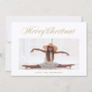 Classic Calligraphy Lettering Christmas Photo Holiday Card