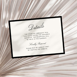 Classic Calligraphy Old Money QR Code Details Invitation