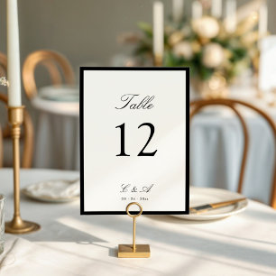 Classic Calligraphy Old Money Table Number