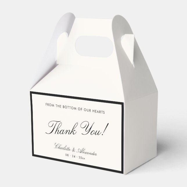 Classic Calligraphy Old Money Wedding Favor Box (Front Side)