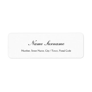 Classic Calligraphy Script Elegant White Label 
