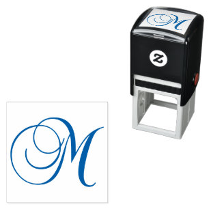 Classic Calligraphy Script Letter M Monogram Self-inking Stamp