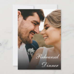 Classic Calligraphy Script Photo Rehearsal Dinner  Invitation