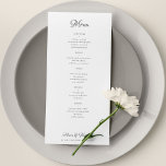 Classic calligraphy simple black and white wedding menu<br><div class="desc">Simple elegant vintage romantic handwriting calligraphy script minimalist personalized wedding menu template.             Easy to personalize with your details!</div>