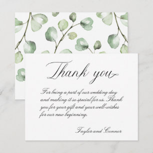 Classic Calligraphy Wedding Thank You Card