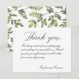Classic Calligraphy Wedding Thank You Card