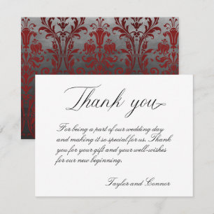 Classic Calligraphy Wedding Thank You Card