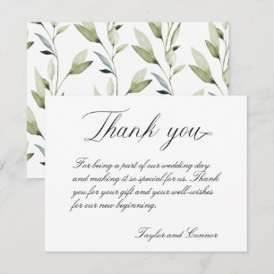 Classic Calligraphy Wedding Thank You Card
